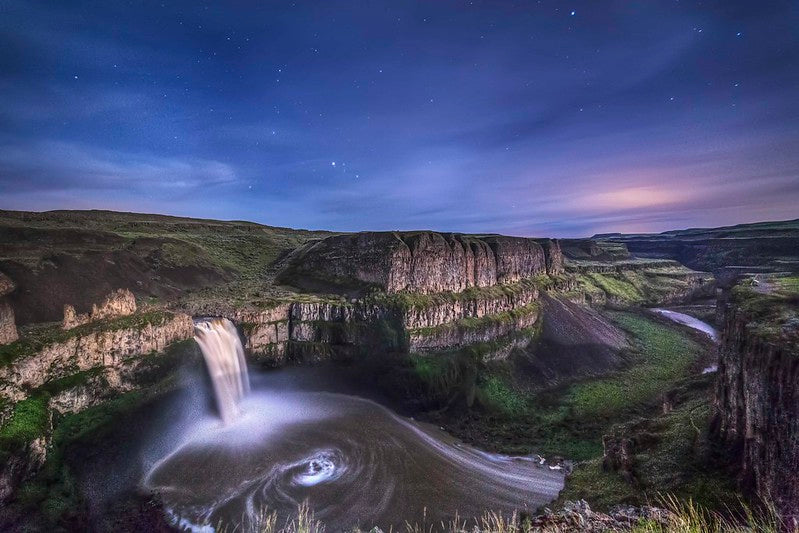 Palouse Falls Under a Full Moon