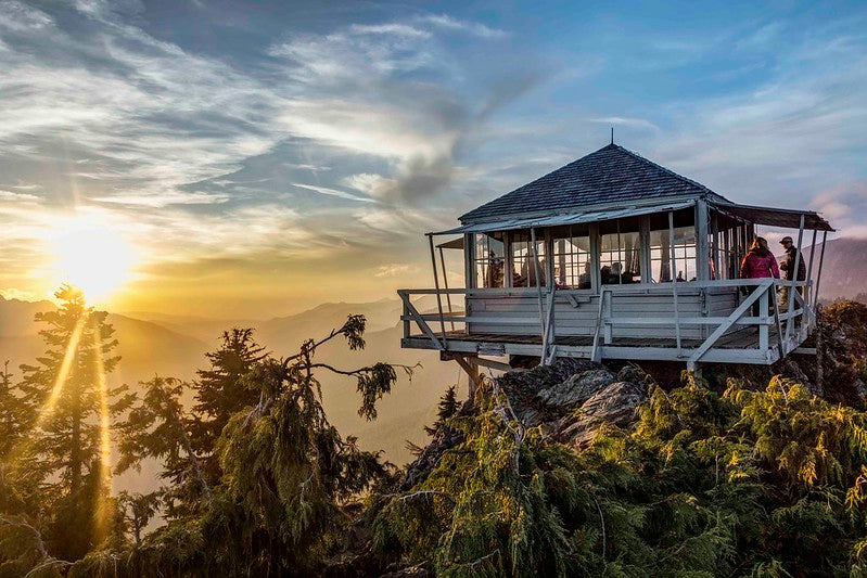 Park Butte Fire Lookout at Sunset