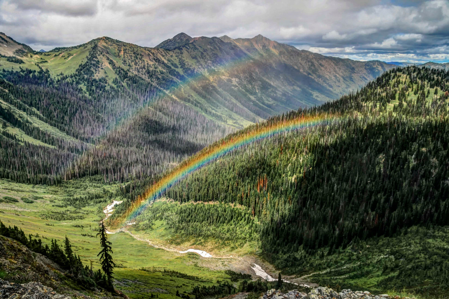 Double Rainbows at Rock Pass, Pasayten Wilderness