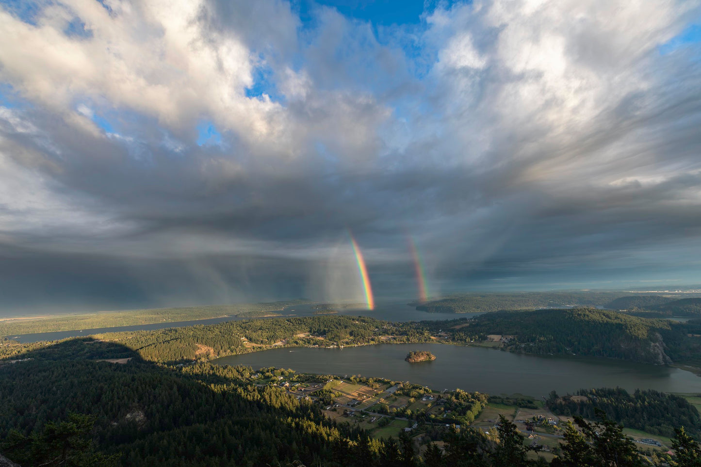 Double Rainbows from Mt Erie