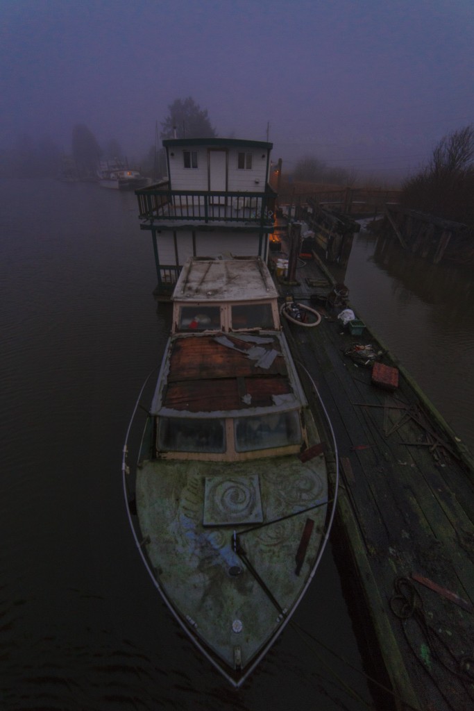 Boat on Samish Bay, Fog