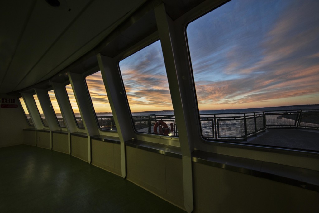 Morning sky on board the Ferry