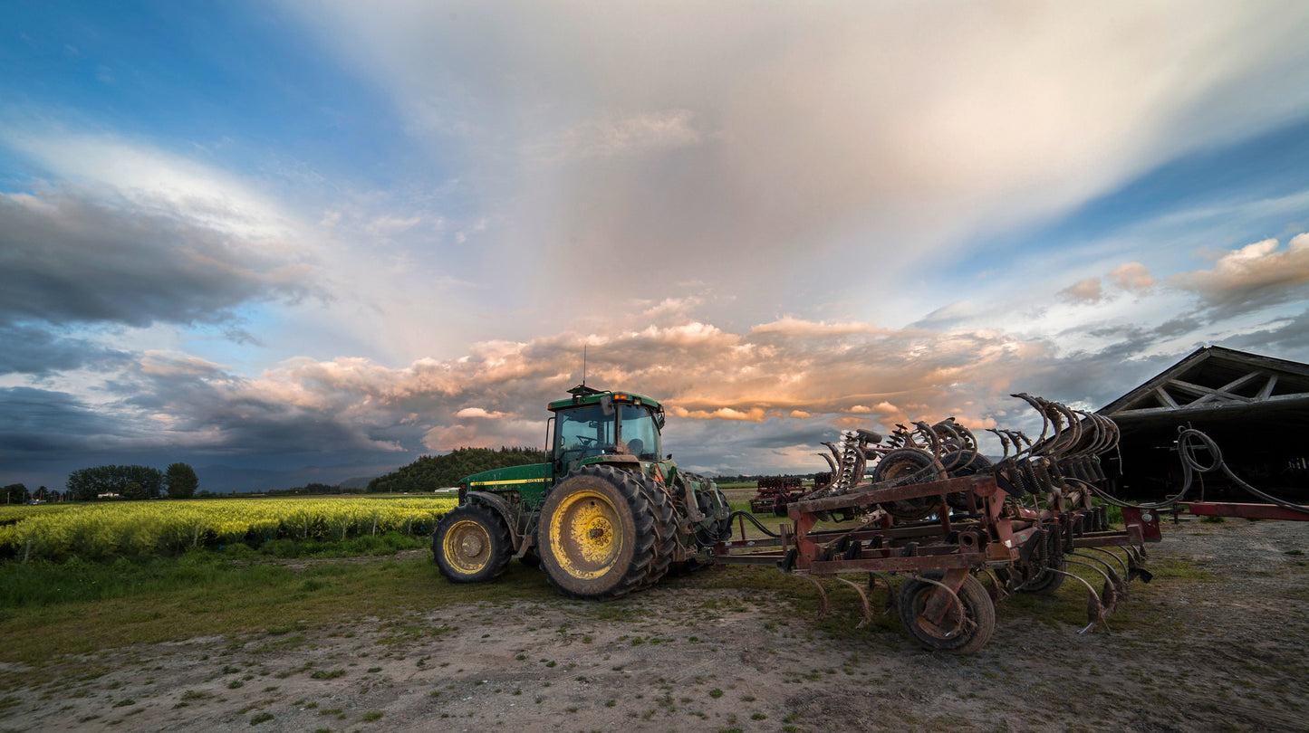 Skagit Valley Barn and Clouds at Sunset