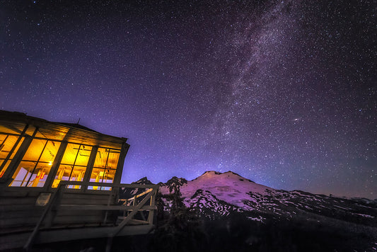 Park Butte Lookout and Mount Baker at Night