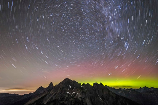 Mount Larrabee, Star Trails and the Aurora Borealis