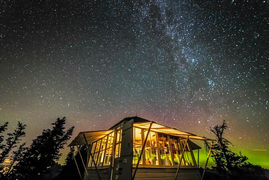 Winchester Mountain Lookout and Milky Way with Aurora Glow