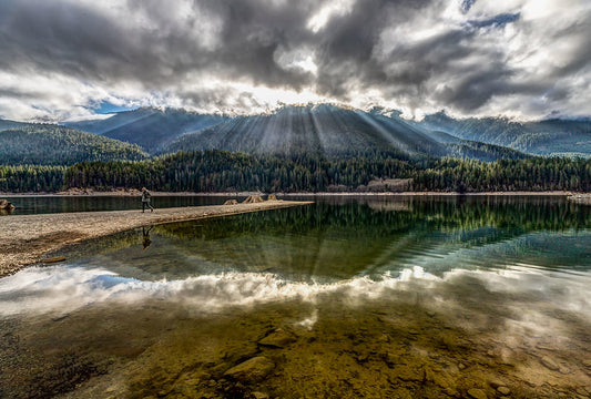 Clouds and Sunrise Light at Baker Lake