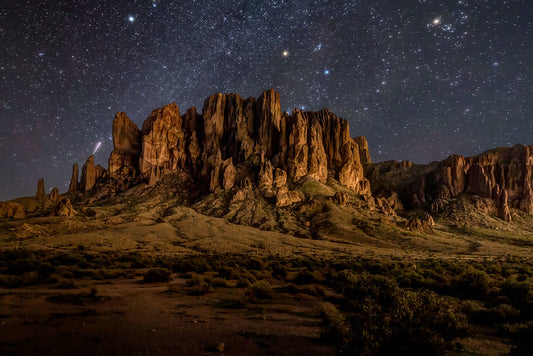 Superstition Mountains, Night Sky, Arizona