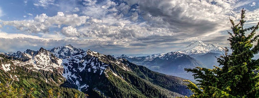 Mount Shuksan and Mt Baker Panorama from Winchester Mountain