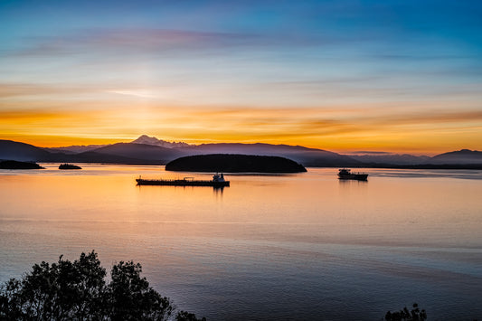 Sunrise over Mt Baker from Cap Sante Park