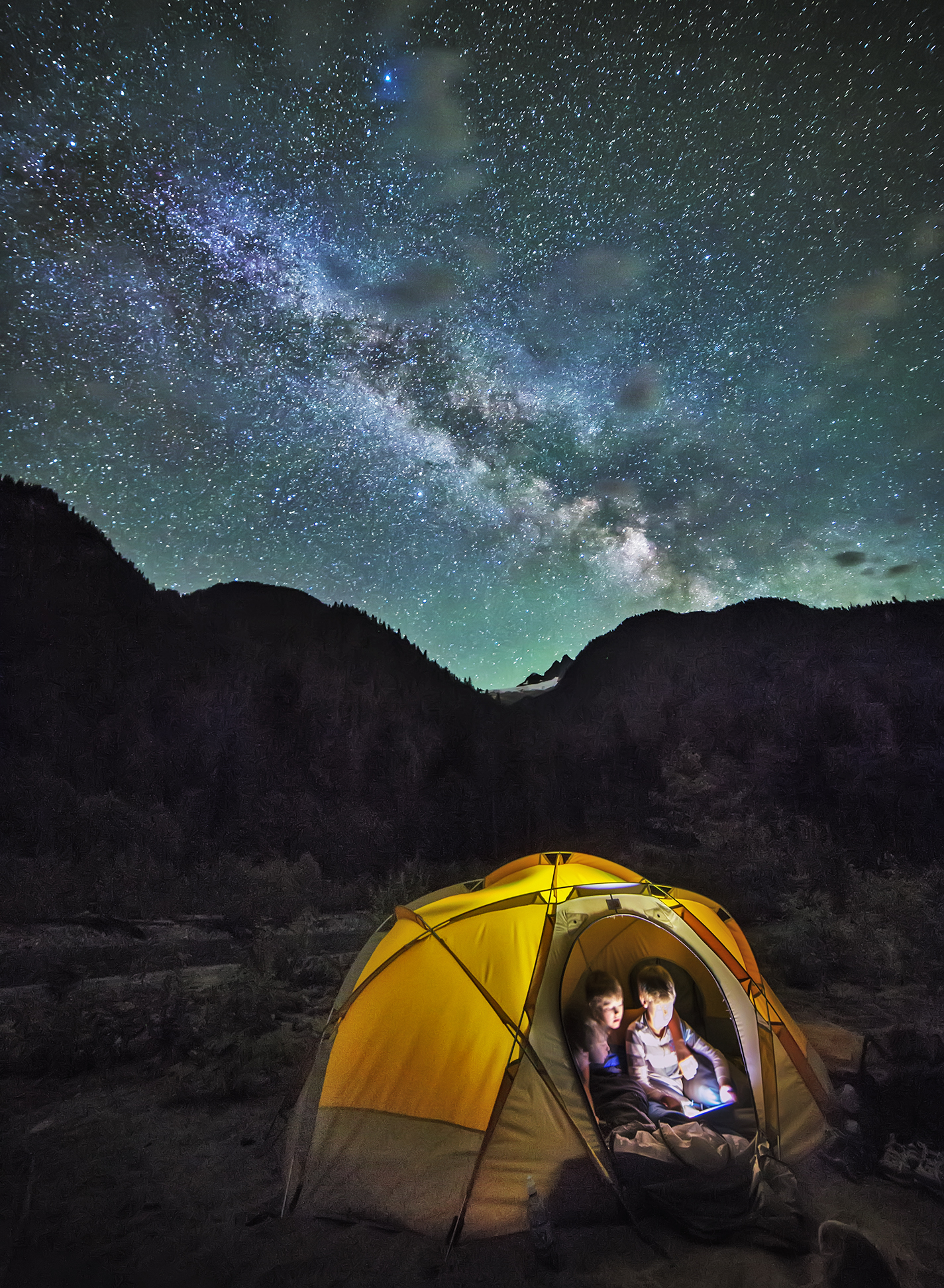 Camped under the Milky Way 3 card 2016 a.